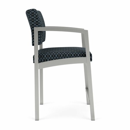 Lesro Lenox Steel Hip Chair Metal Frame, Silver, RS Night Sky Upholstery LS1161